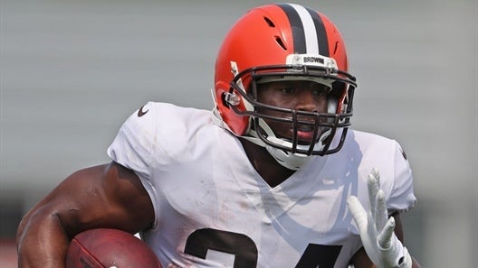 Nick Chubb leaves DenBro in the rear view mirror