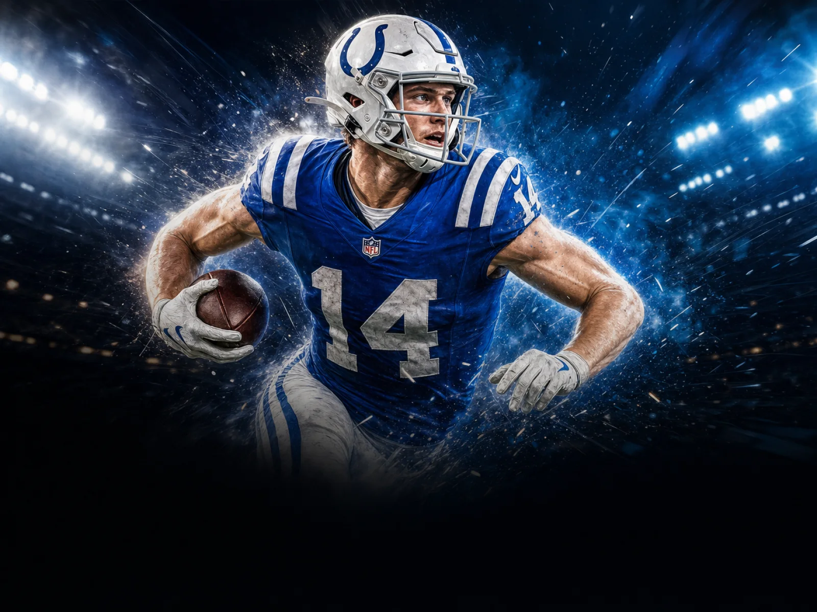 Graphic illustration of Colts wide receiver Alec Pierce looking downfield during a game.