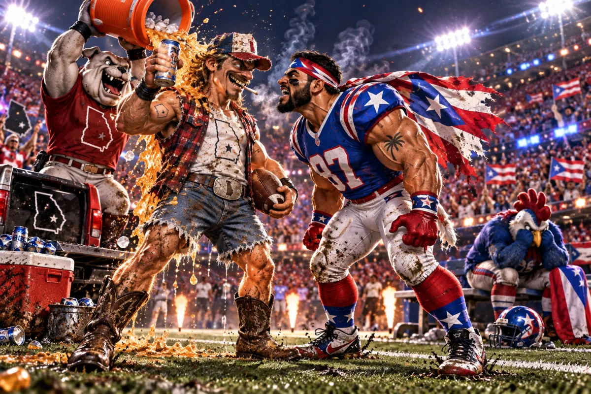 Mascot face-off art for Malik Nabers Shines in Coweta Crackas Romp