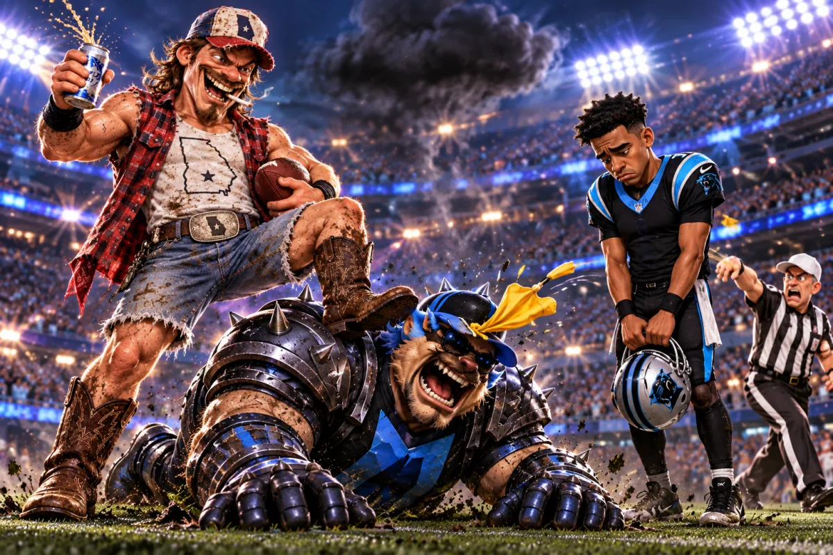 Mascot face-off art for Quinshon Judkins propels Crackas to rout