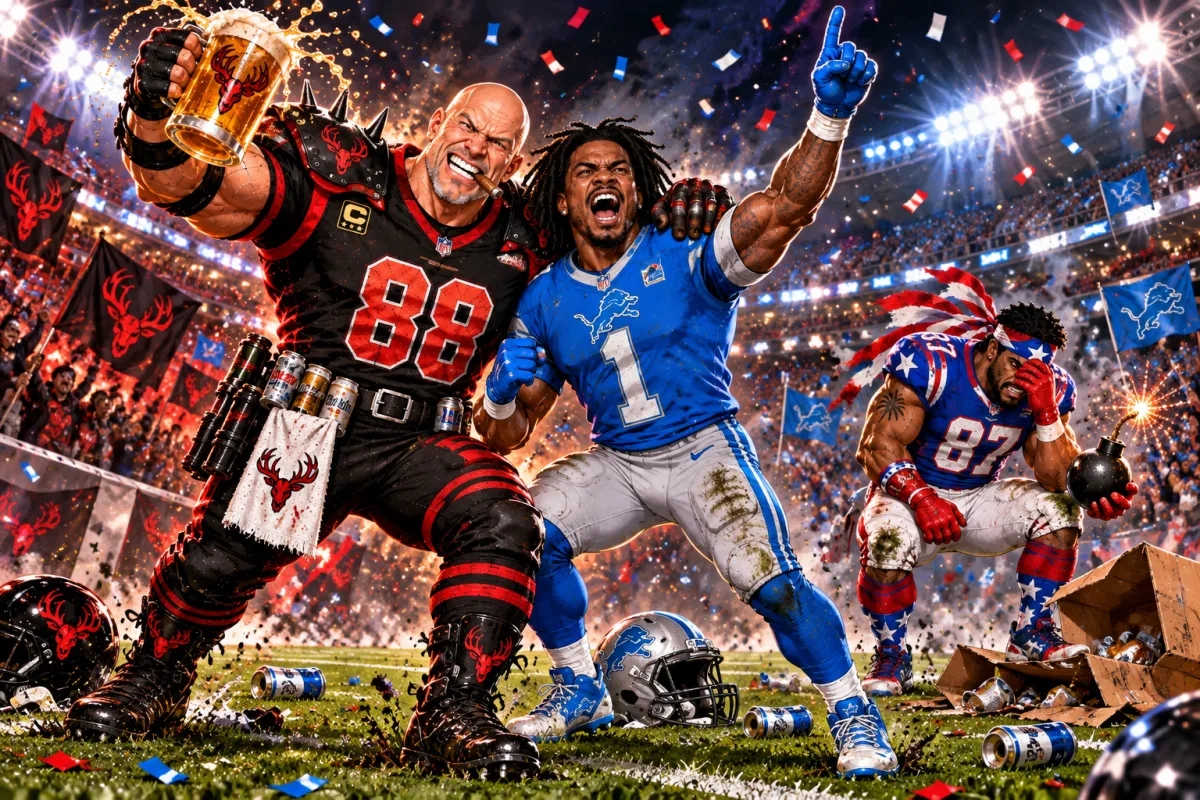 Mascot face-off art for Jameson Williams lifts Alcoholniks over Pounders