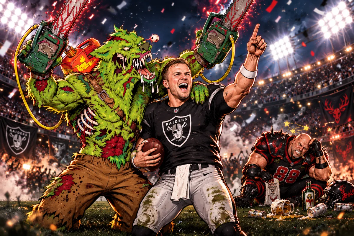 Mascot face-off art for Brock Bowers fuels Zombie Werewolves upset over Alcoholinks