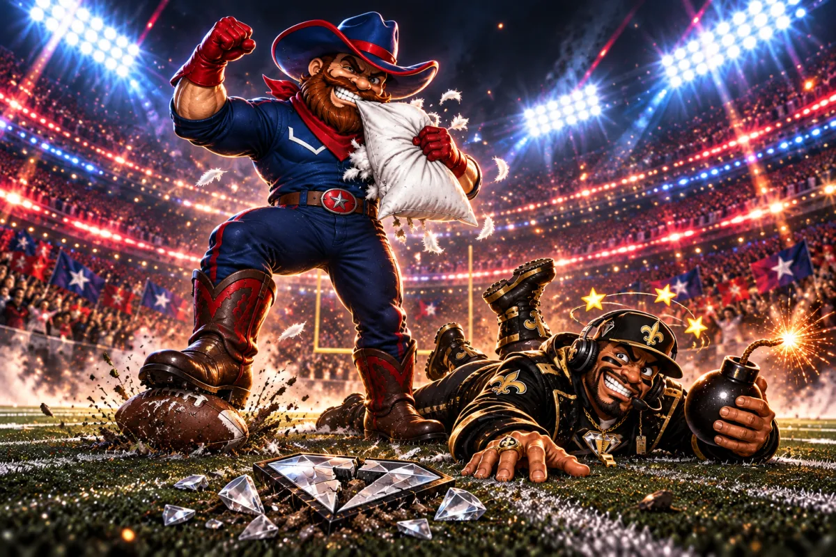 Mascot face-off art for Jonathan Taylor Punishes Sluggish Rival