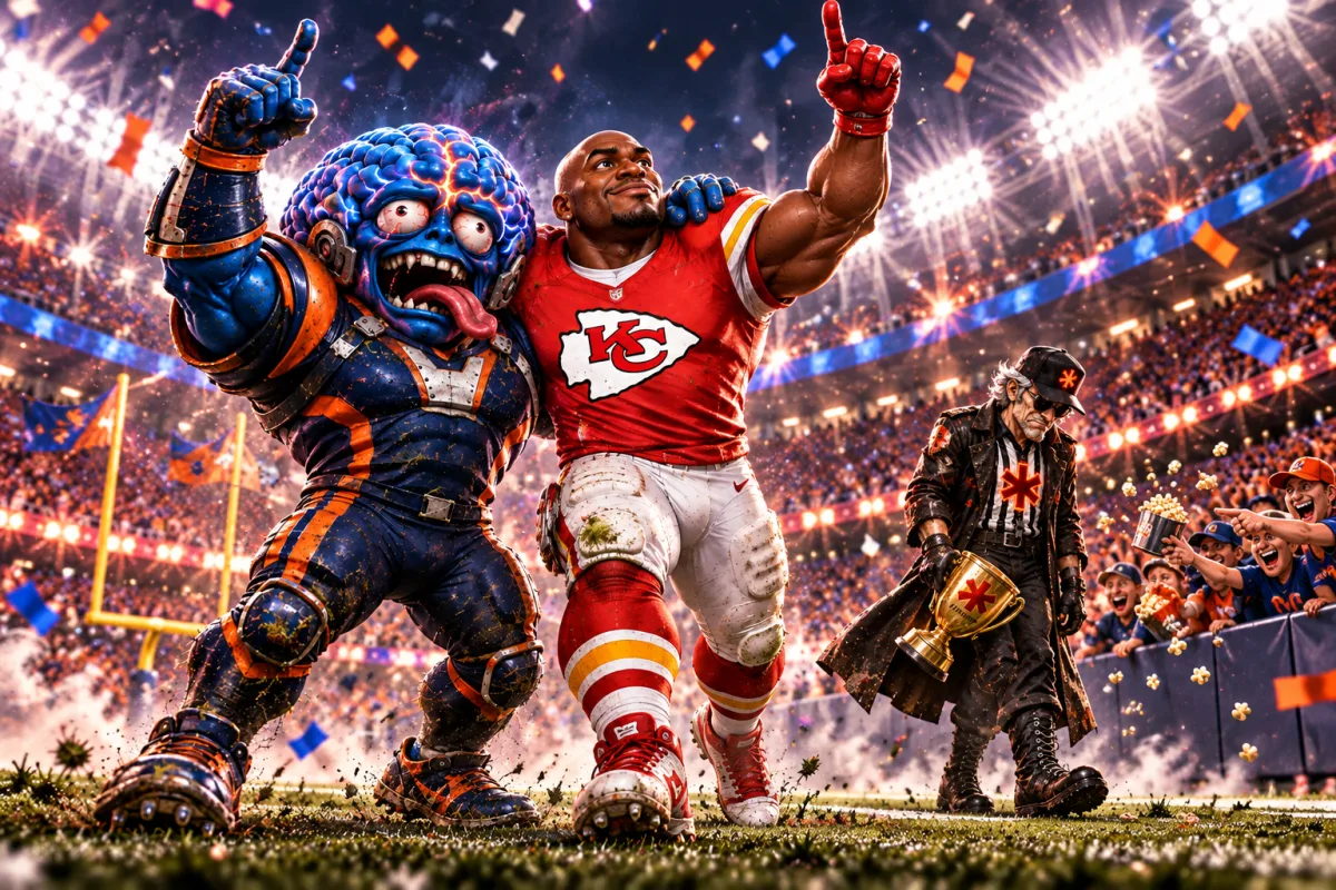 Mascot face-off art for Isaiah Likely Outmuscles **Asterisk** in Tight Tussle
