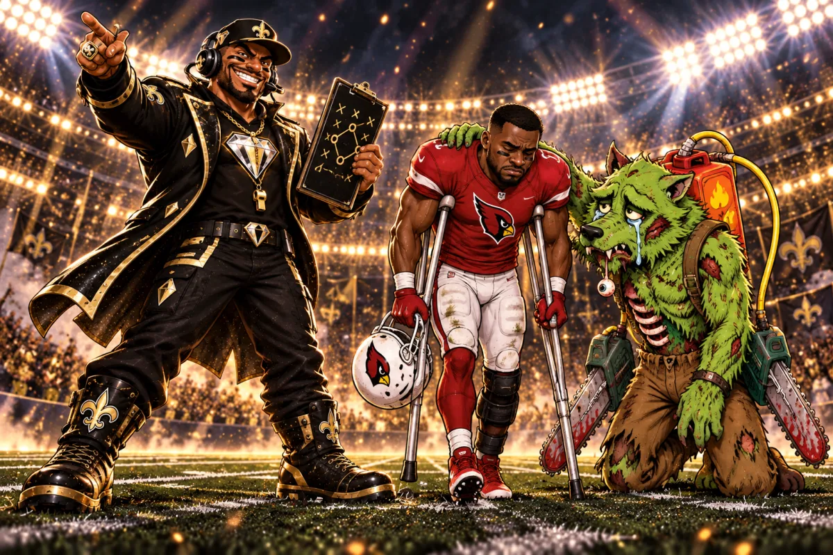 Mascot face-off art for Drake Maye Powers Diamond Formation to Statement Victory