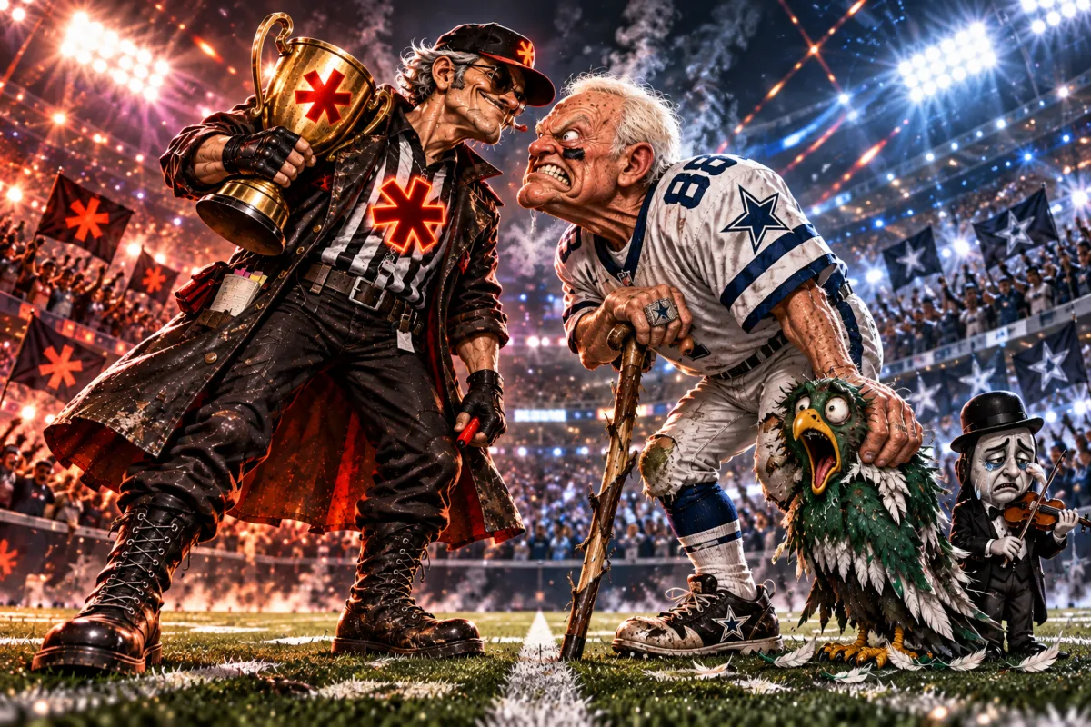 Mascot face-off art for Joe Burrow lights up the scoreboard as Asterisk outguns The Jerrayatricians