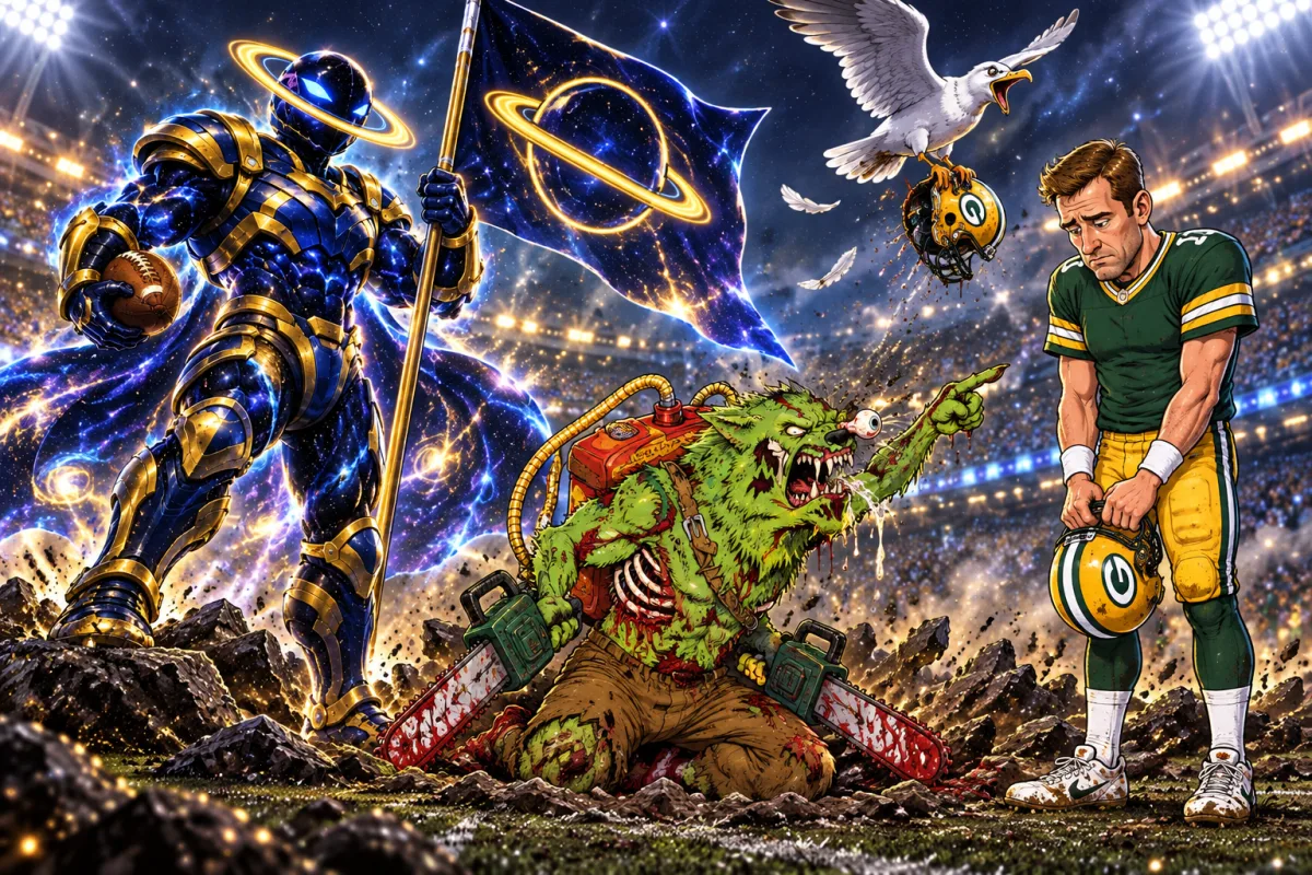 Mascot face-off art for Zay Flowers helps Spacelords pull away from Zombie Werewolves