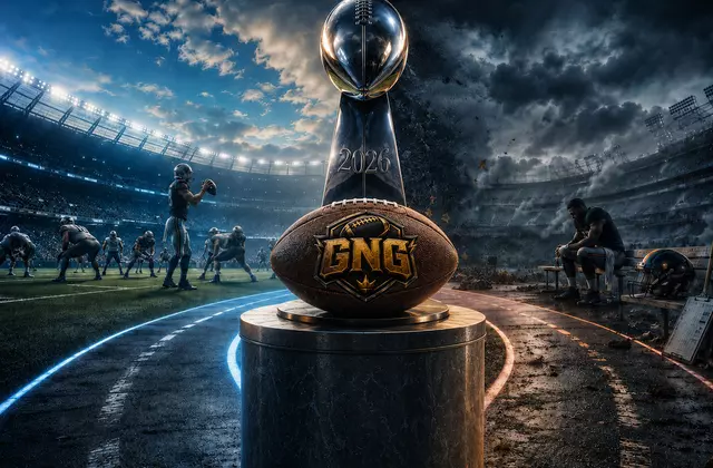 GNG Keeper League playoff vote graphic showing a football calendar debate between Week 17 and Week 18 championship formats.