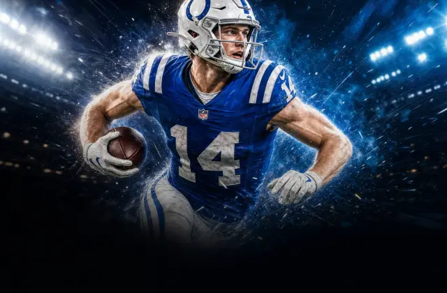 Graphic illustration of Colts wide receiver Alec Pierce looking downfield during a game.
